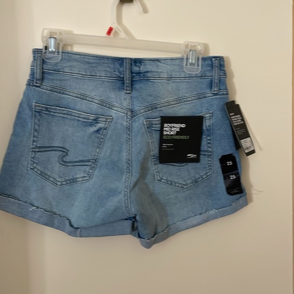 Sz 25 (W5) L4 Boyfriend Mid Rise Short boyfriend mid rise shorts Indigo wash NW - Picture 13 of 13